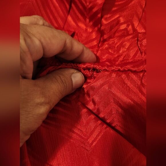 Liz Claiborne Lipstick Red Jacquard 80's Vintage Dress size 12 - Picture 10 of 14